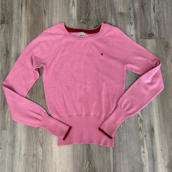American Eagle Outfitters Pink Crew Neck Sweater - Picture 1 of 7